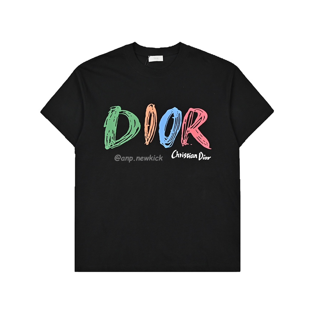 Dior Hand Drawn Logo Graffiti Inspired Short Sleeved T Shirt (2) - newkick.org
